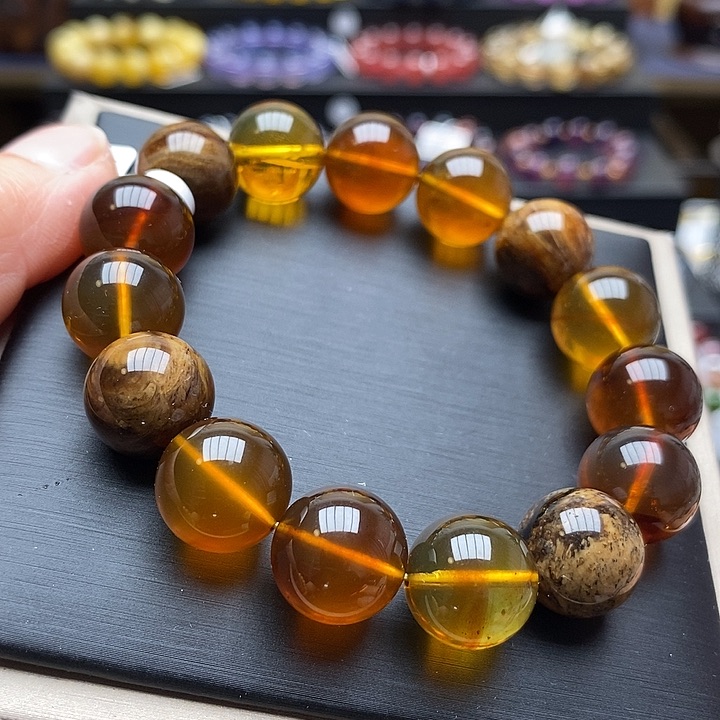 琥珀手链未镶嵌手链