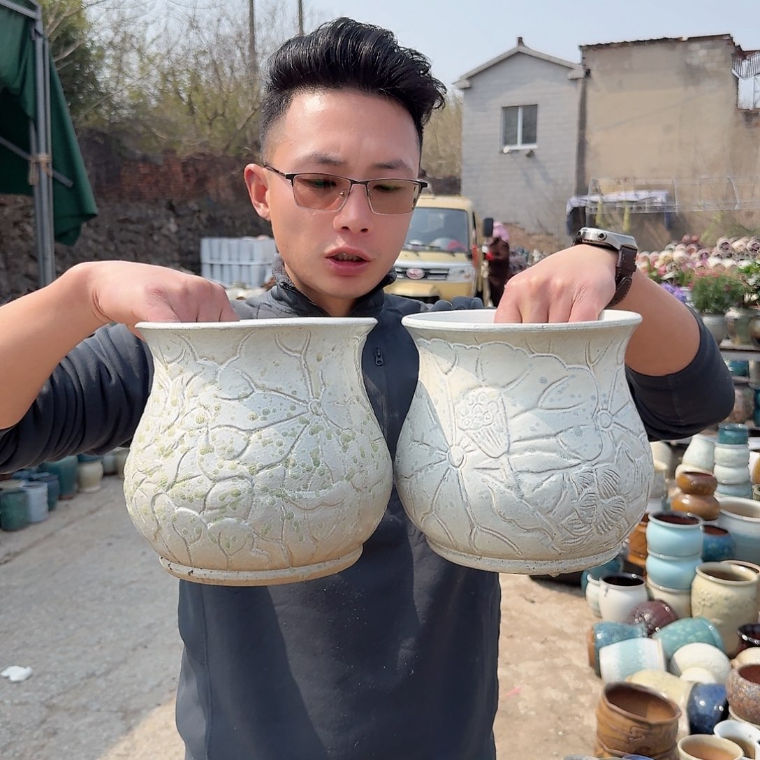 紫砂花盆口18高18（两个葫芦有色差