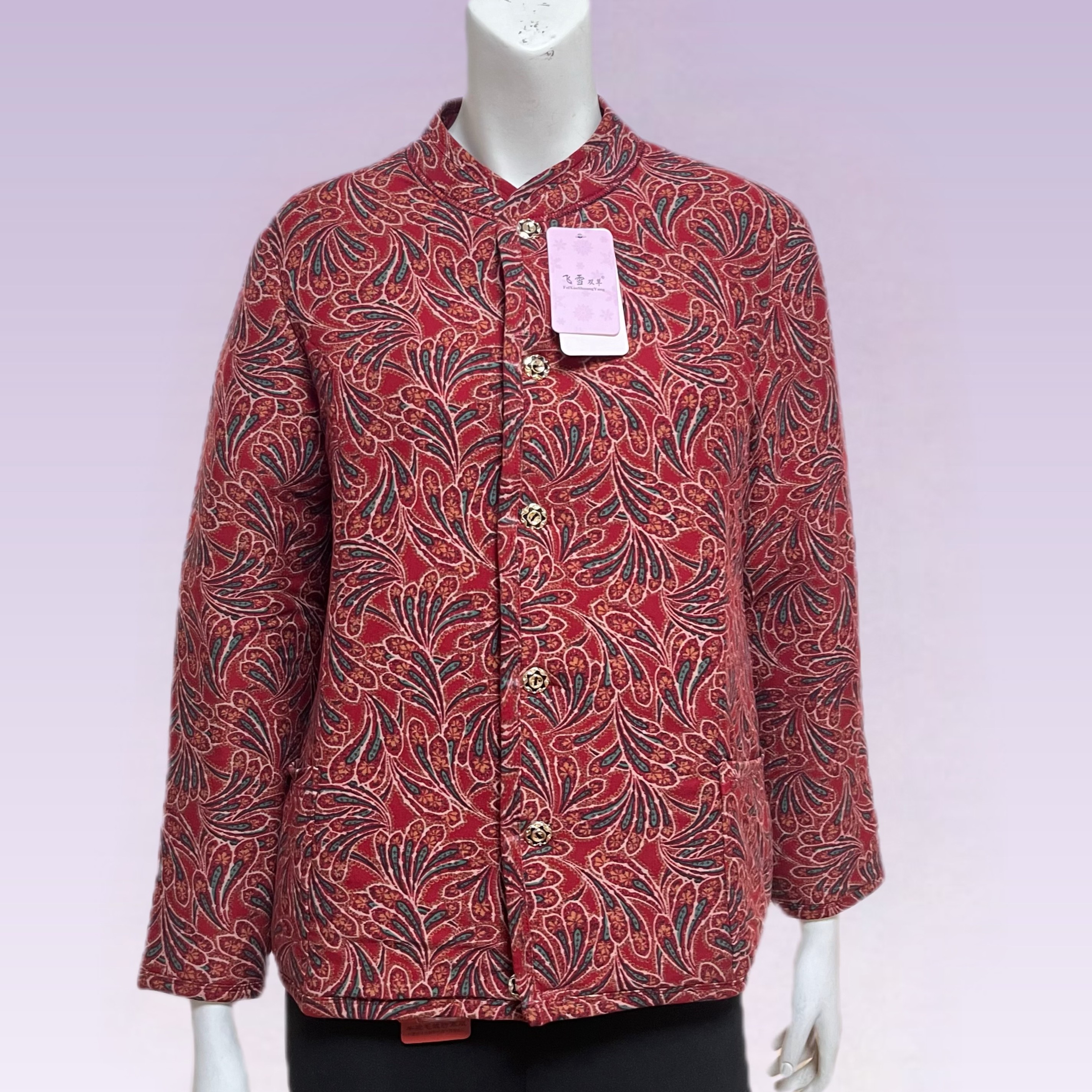 中老年女装秋冬驼绒棉外套加厚保暖妈妈装大码花棉袄冬季