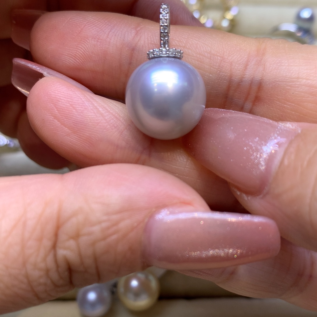 颈饰银S925镶嵌海水珍珠