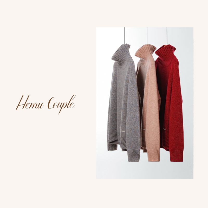 【莫奈花园】康宝莱A规花纱系列5针3股加厚 烟囱领100%纯山羊绒衫