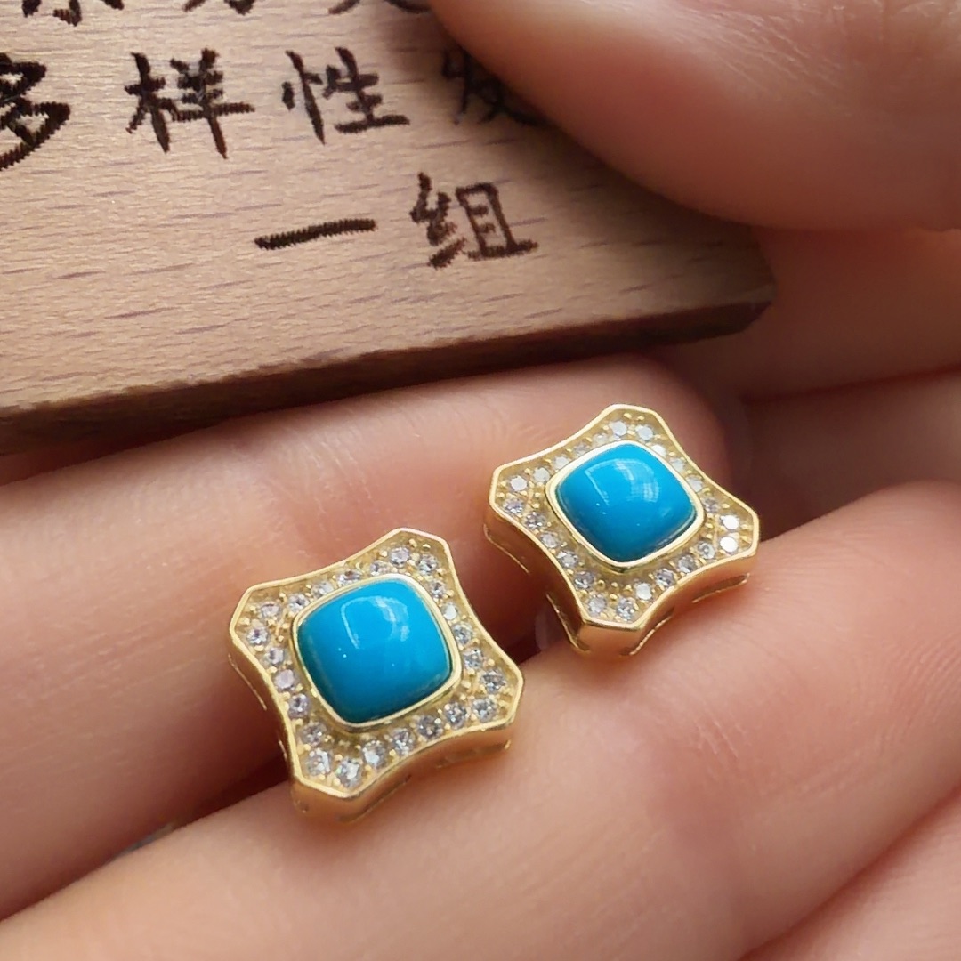 绿松石银S925镶嵌颈饰