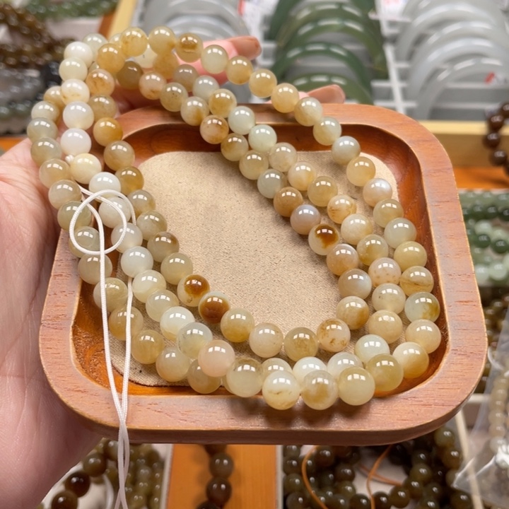 和田玉珠串8mm未镶嵌