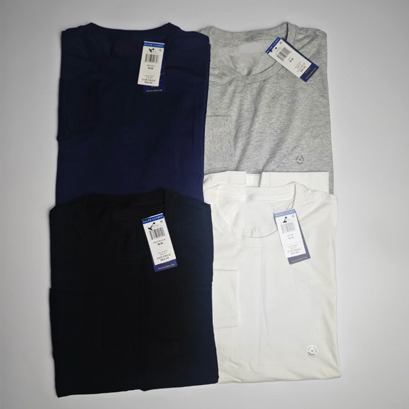 日常纯色绣标圆领T恤经典