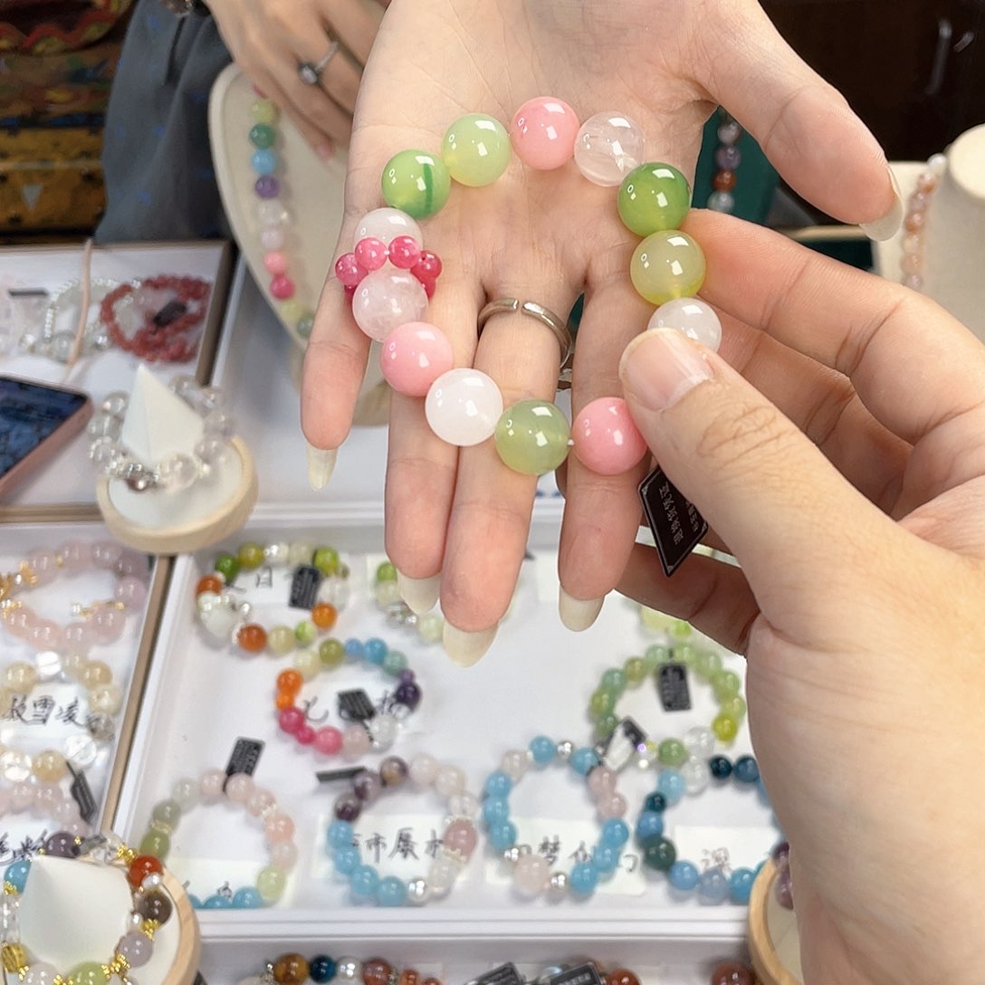 水晶手链银S925镀金镶嵌