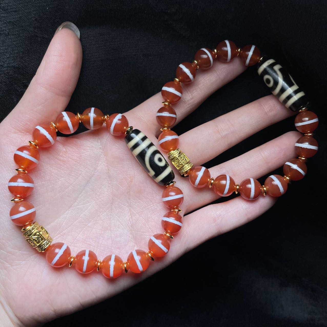 【阿钰推荐】 LY69087-玛瑙diy手串(二眼)-多样性发其一-10mm