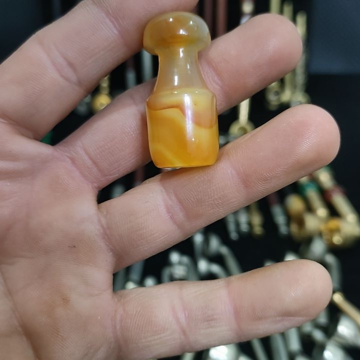 倔***头旱烟袋配件单个玛瑙烟嘴