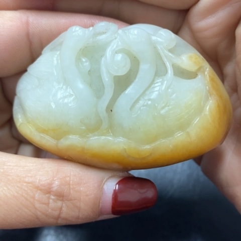 白玉菩提吊坠摆件
