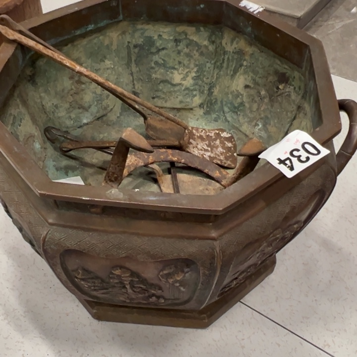 铜火钵一套茶器茶器