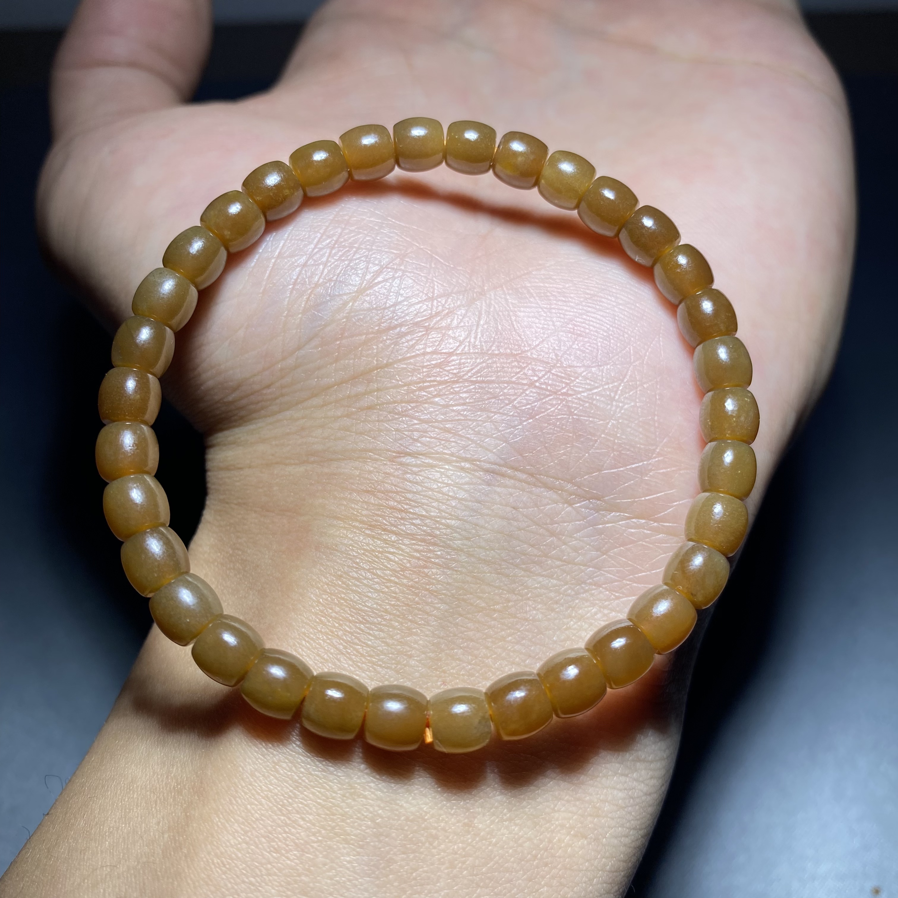 和田玉且末糖手串 11.5g 珠径6mm
