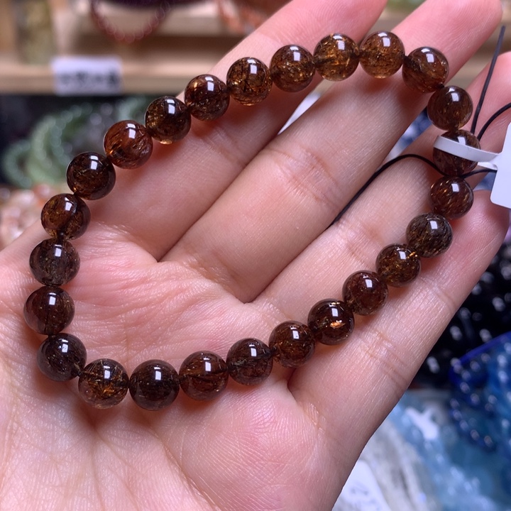 未镶嵌手串水晶7.6黑金超