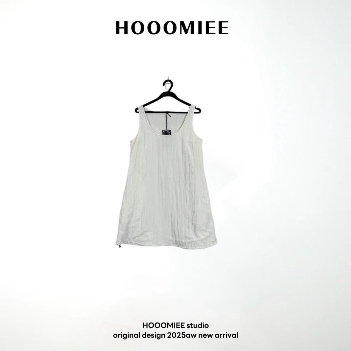 Hooomiee极简风纯色无袖女士吊带背心裙220566