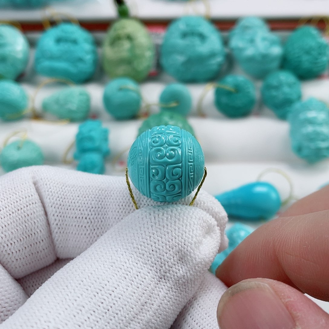 绿松石车挂未镶嵌尺寸16.5