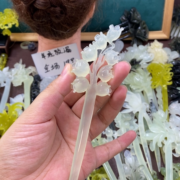 蛇纹石玉发饰未镶嵌