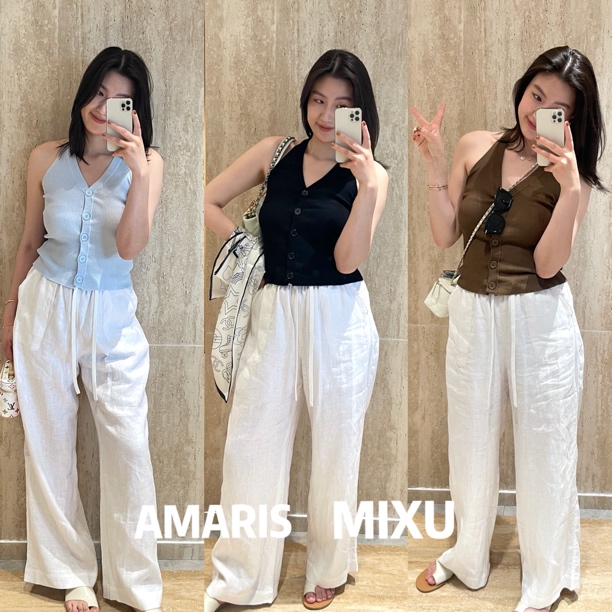 AMARIS MIXU「冰丝背心」夏季简约气质修身显瘦外穿背心 无袖上衣