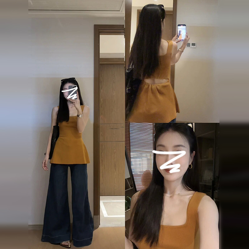 【清仓】4180法式独特别致背心吊带女外穿夏季港风2025新款无袖上衣