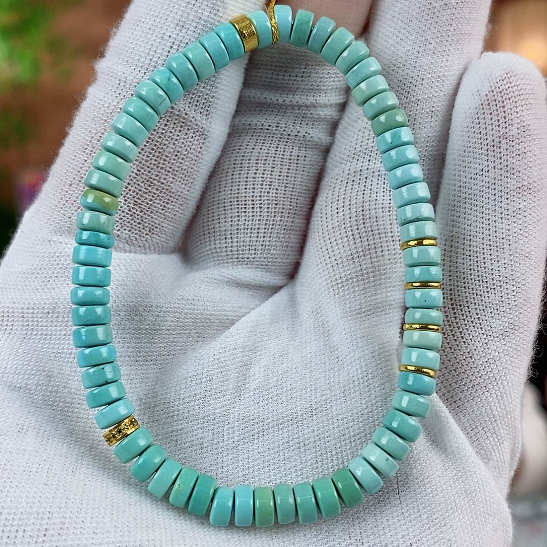 绿松石珠宝奇石18K金镶嵌