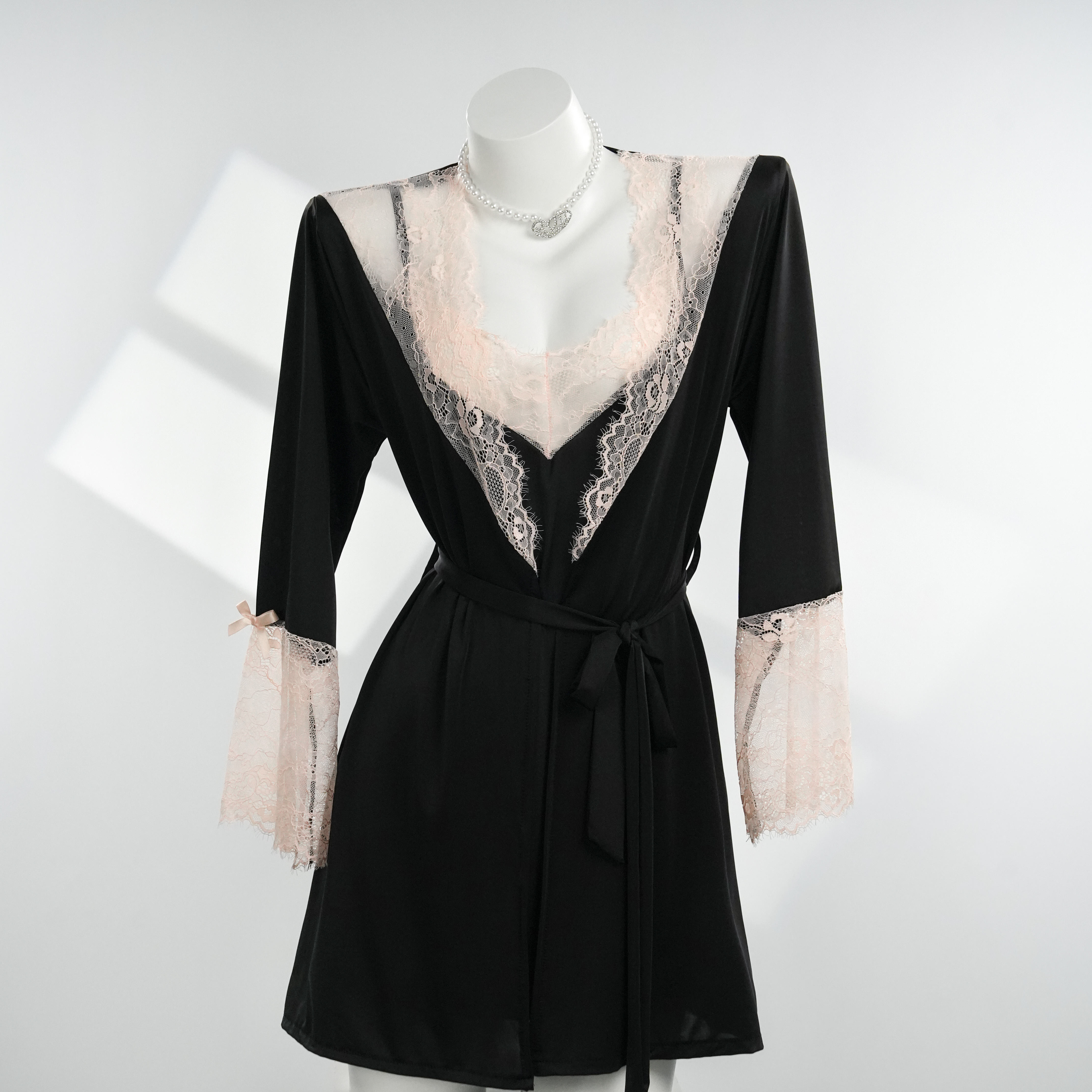 含情【80-210斤】高级轻奢知性性感丝滑两件套大码睡裙   72888