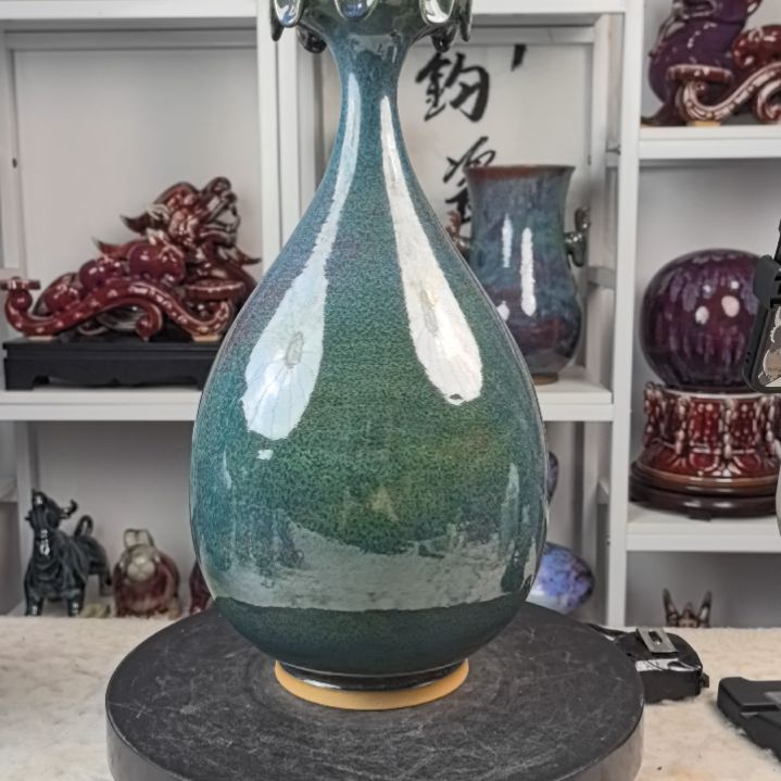 摆件钧瓷摆件神後鎮鈞瓷