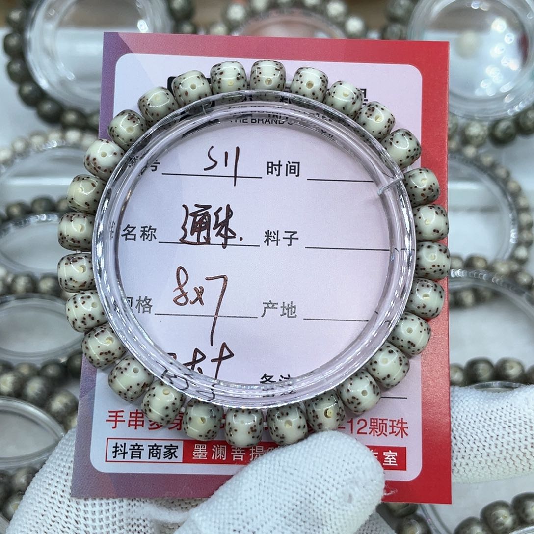 手串星月菩提11通体 暗金古铜色 一图一物