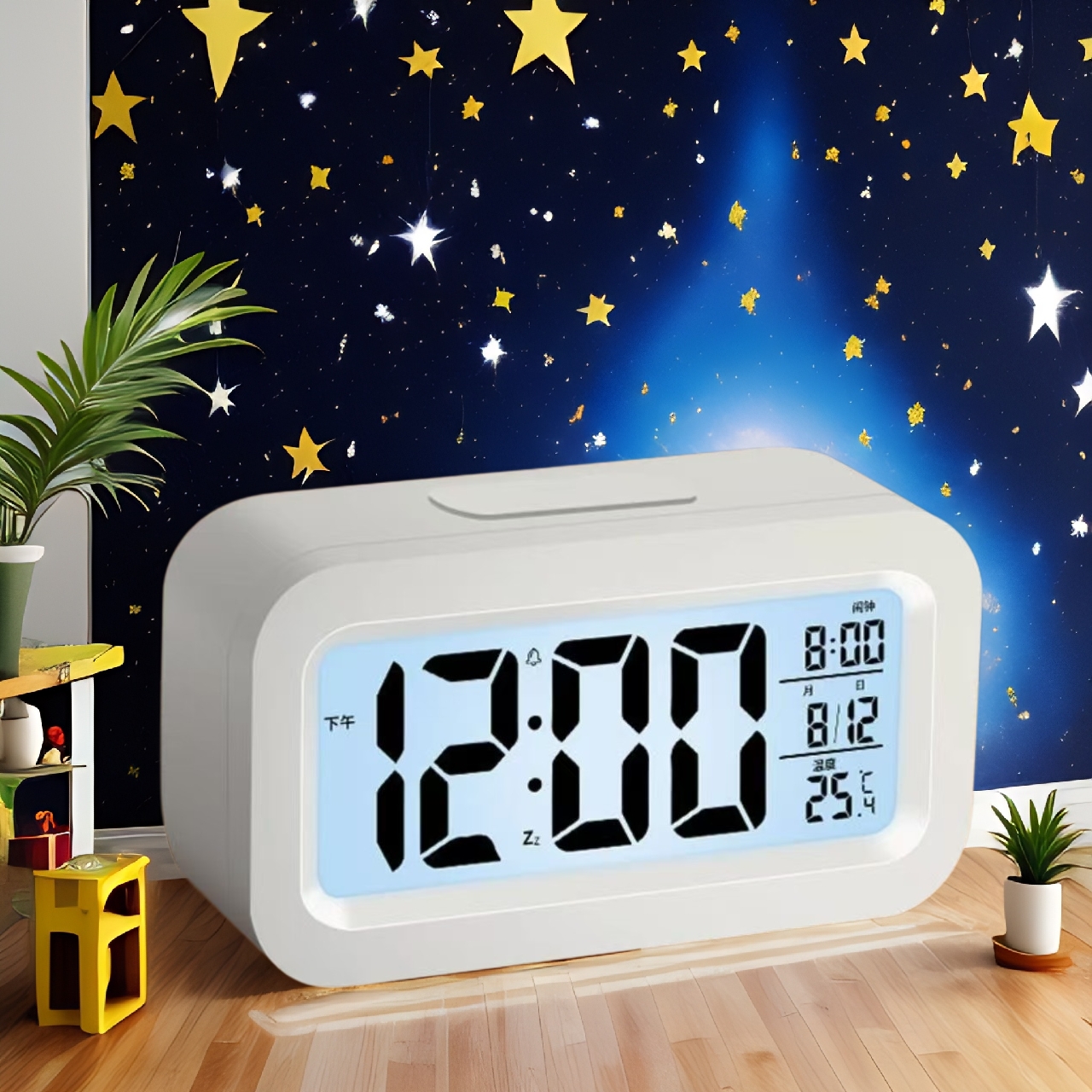 闹钟学生用静音床头简约创意电子种钟多功能小时钟宿舍闹铃