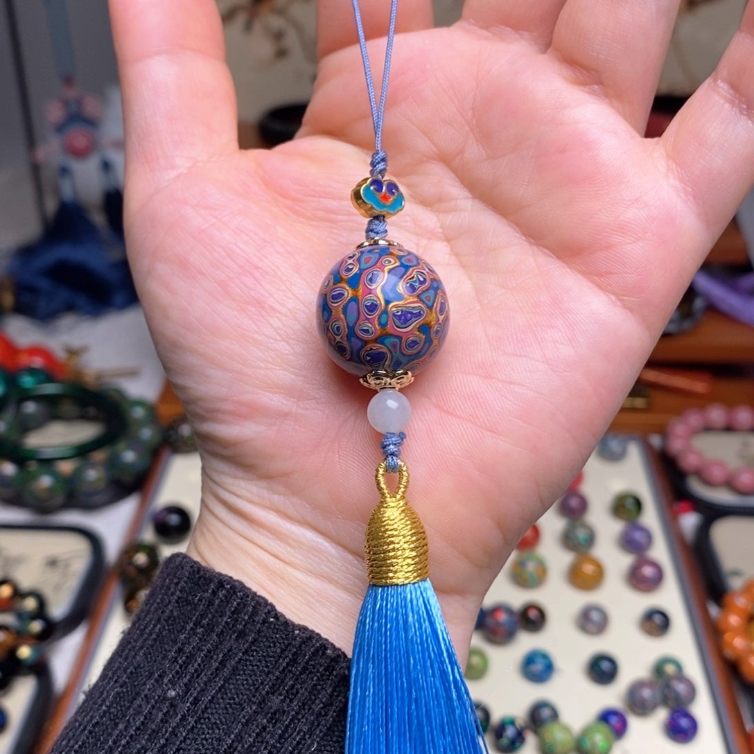 大漆20mm犀皮纹精品单珠