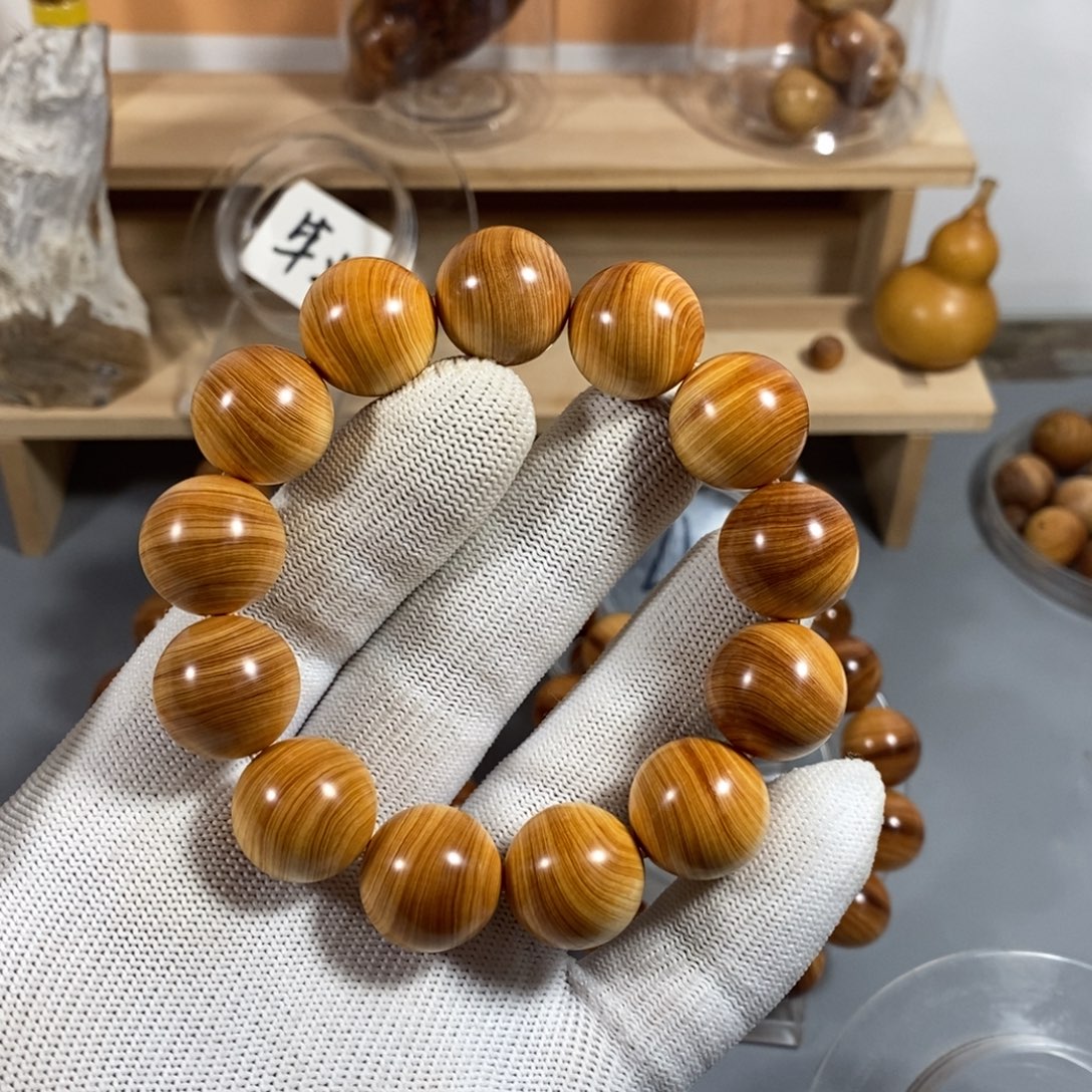 柏木（崖柏）手串/手链1.8鸡油黄清香型太行陈化崖柏手串