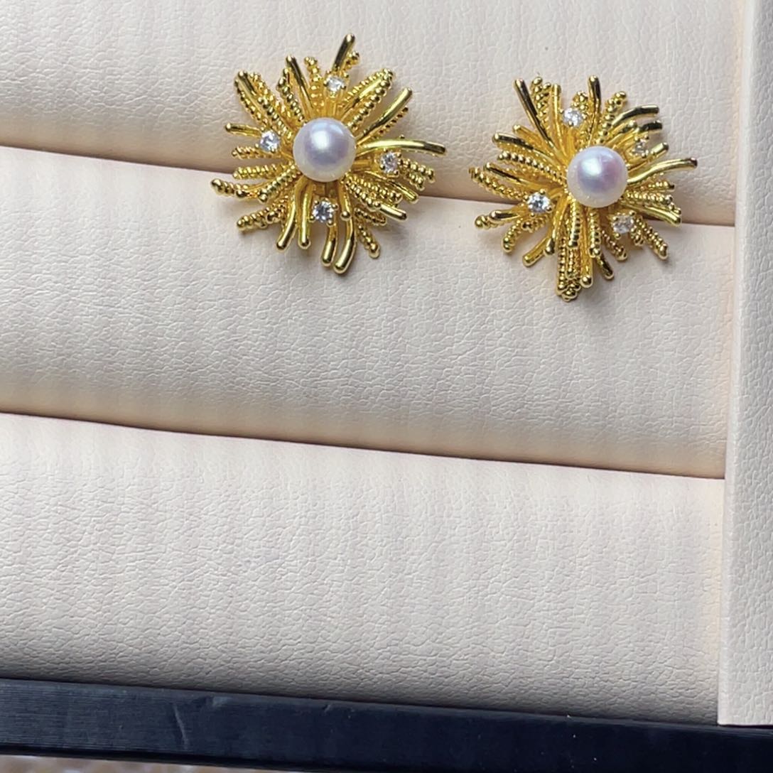 银S925镶嵌珍珠首饰淡水珍珠