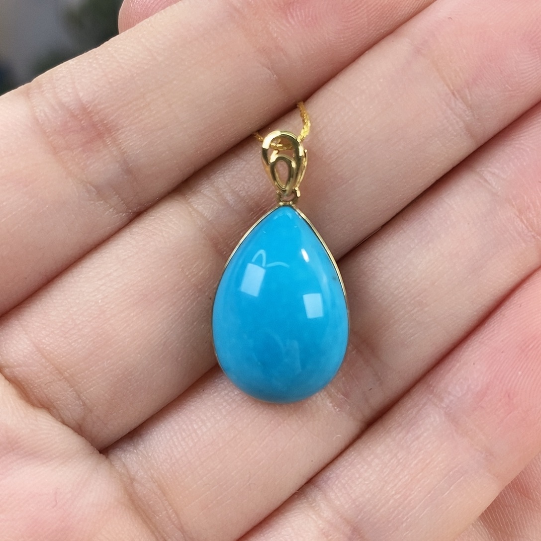 绿松石18K金镶嵌珠宝奇石