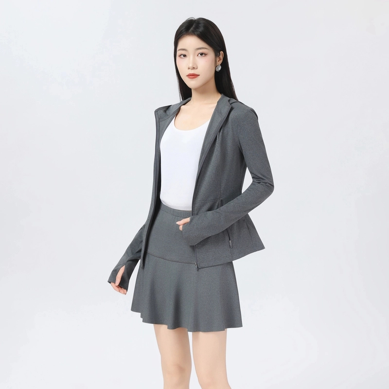 AMASS/阿玛施新款长袖纯色时尚修身简约休闲运动瑜伽外套540062