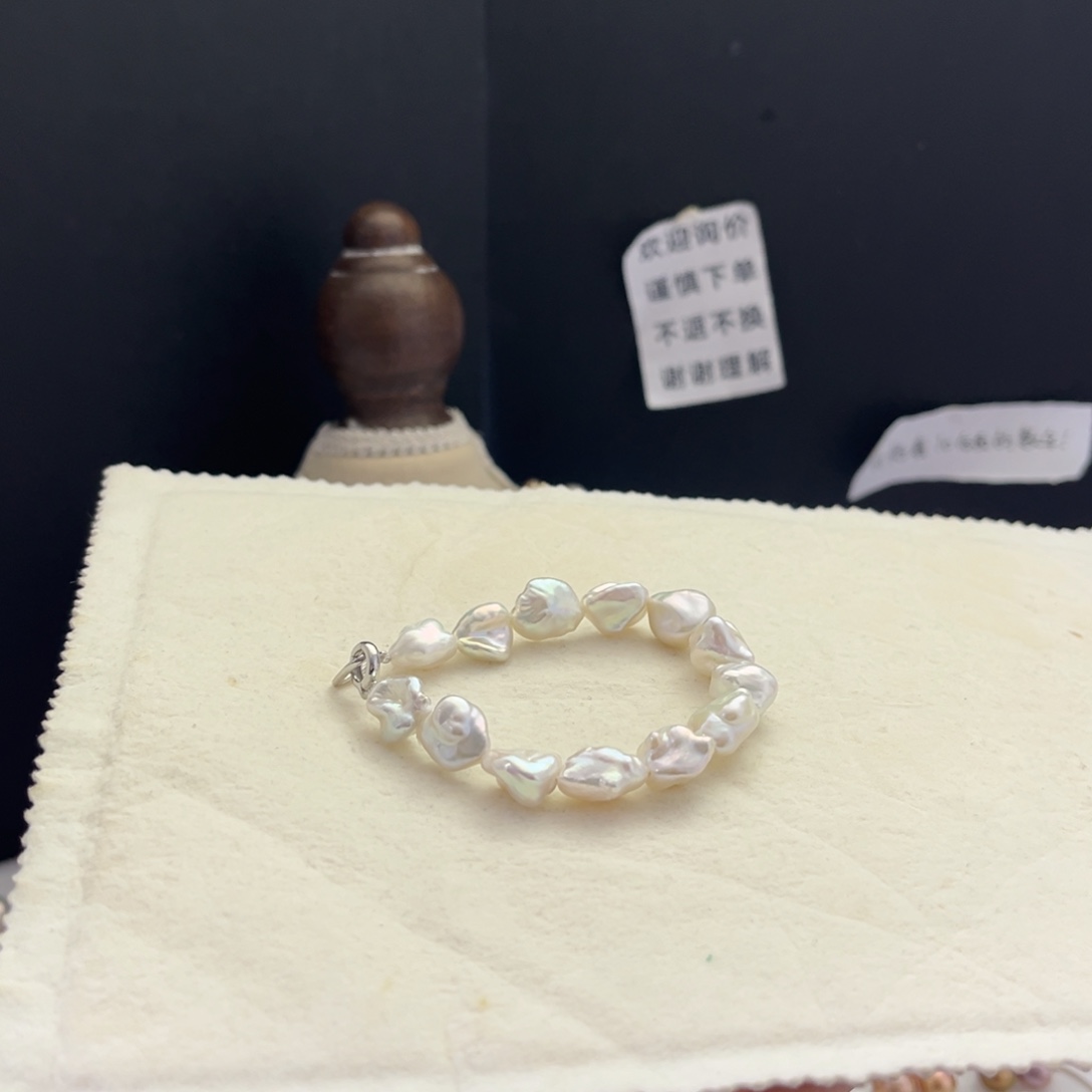 银S925镶嵌手绳淡水珍珠