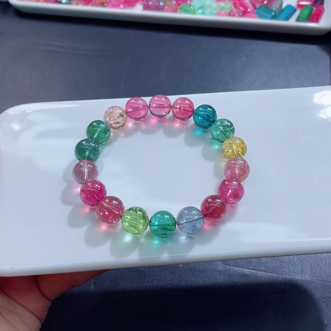 碧玺未镶嵌手链11mm左右