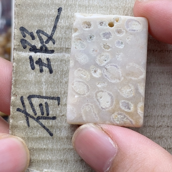 硅化珊瑚（珊瑚玉）未镶嵌颈饰犬*小