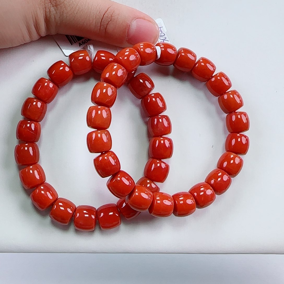 南红玛瑙瓦西直切单圈10mm（多样式发其一）未镶嵌