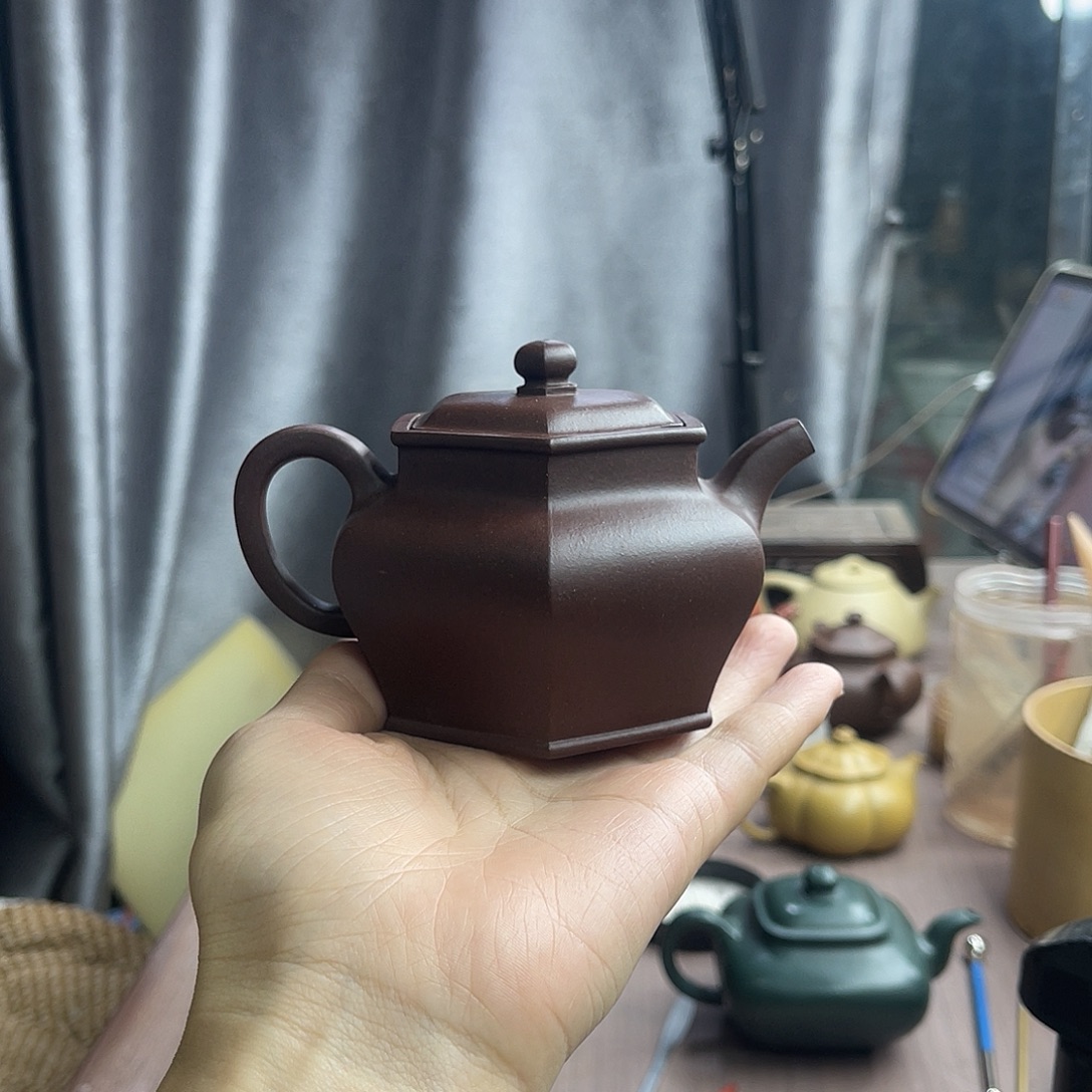 呢***茶壶紫砂六方唐罐