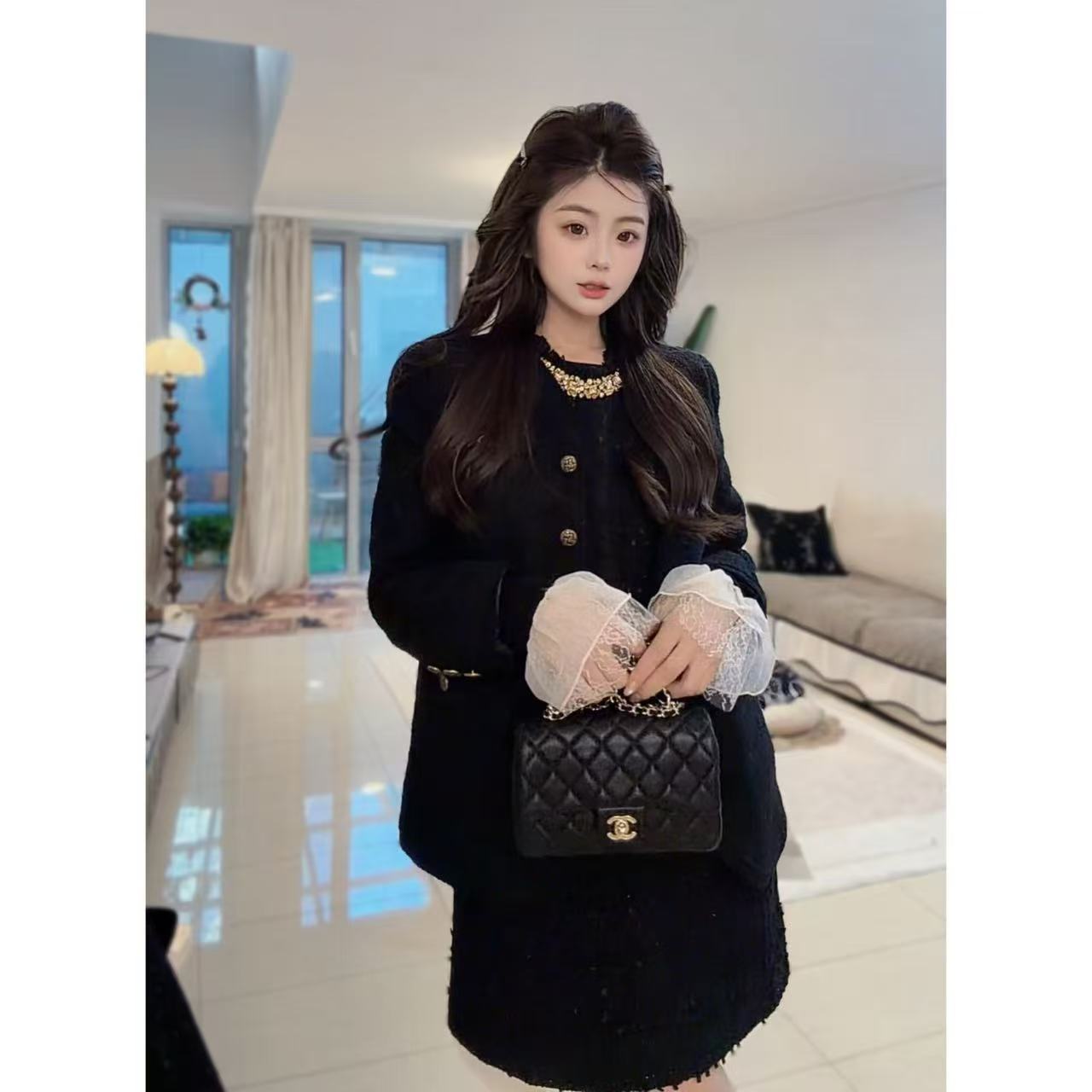 轻奢小香风V领羽绒外套K1029