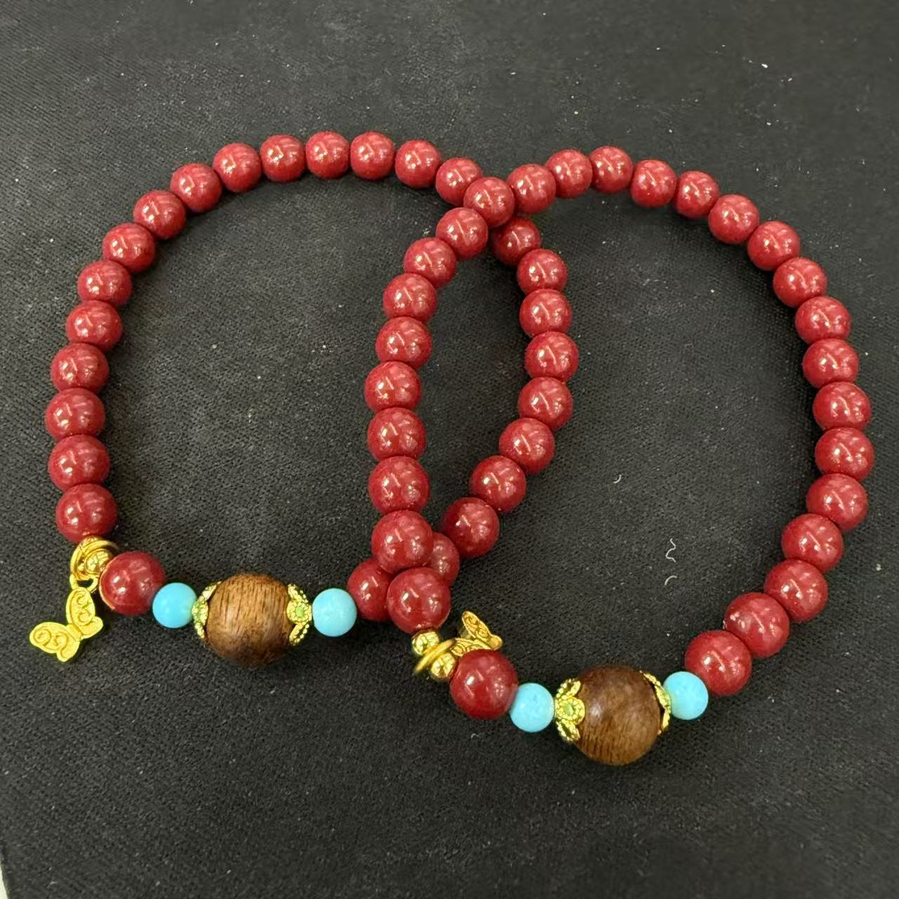 含辰砂工艺品朱砂手串6mm*（多样性发一件）