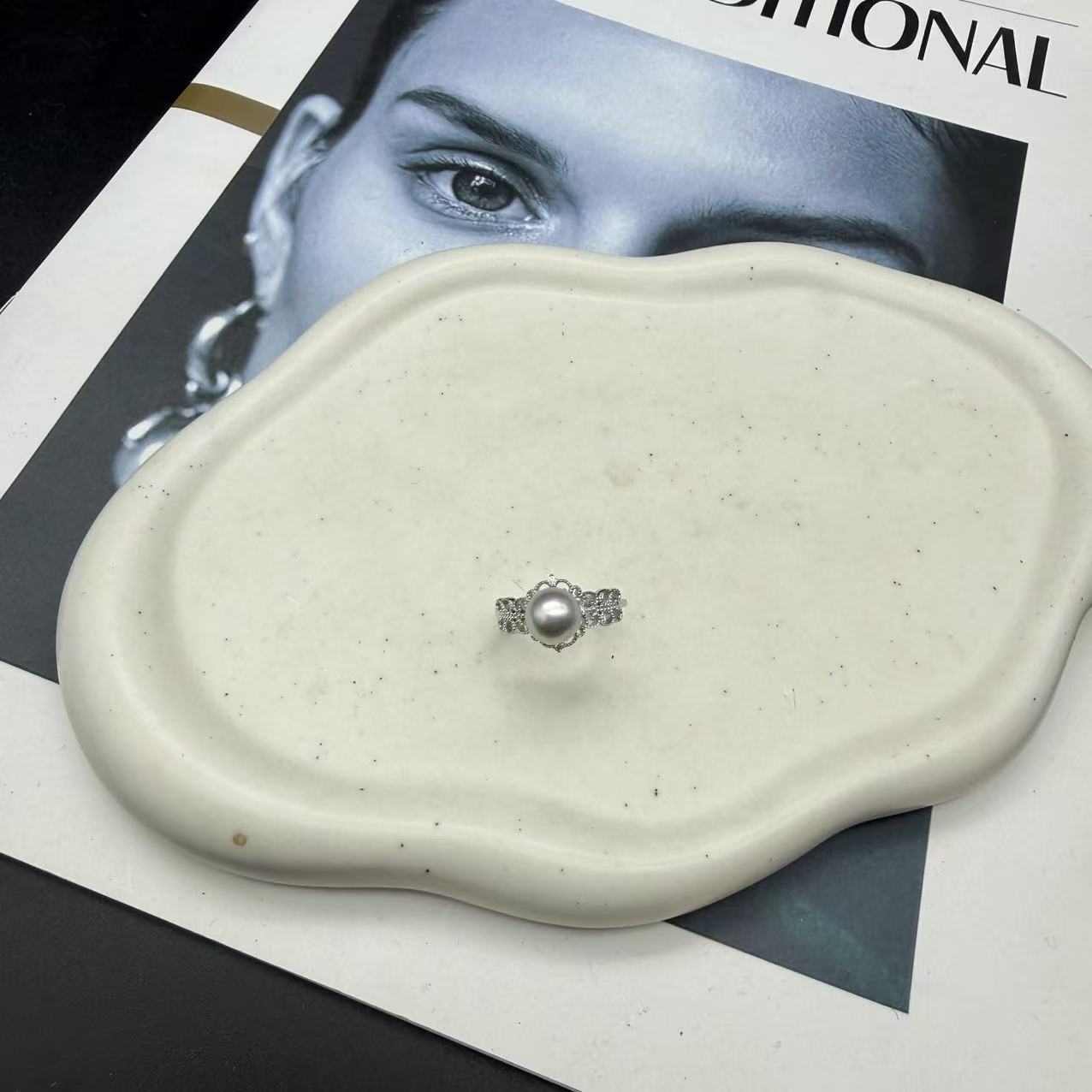 【E108】活口天然海水真多麻戒指