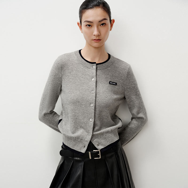 【毛衫】【商场同款新品】艾诺丝雅诗 假两件撞色开衫  AR804146