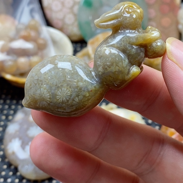 硅化珊瑚（珊瑚玉）颈饰未镶嵌