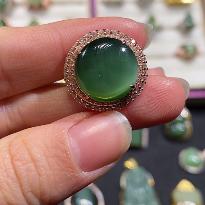 *****和田玉（碧玉）银S925镶嵌颈饰