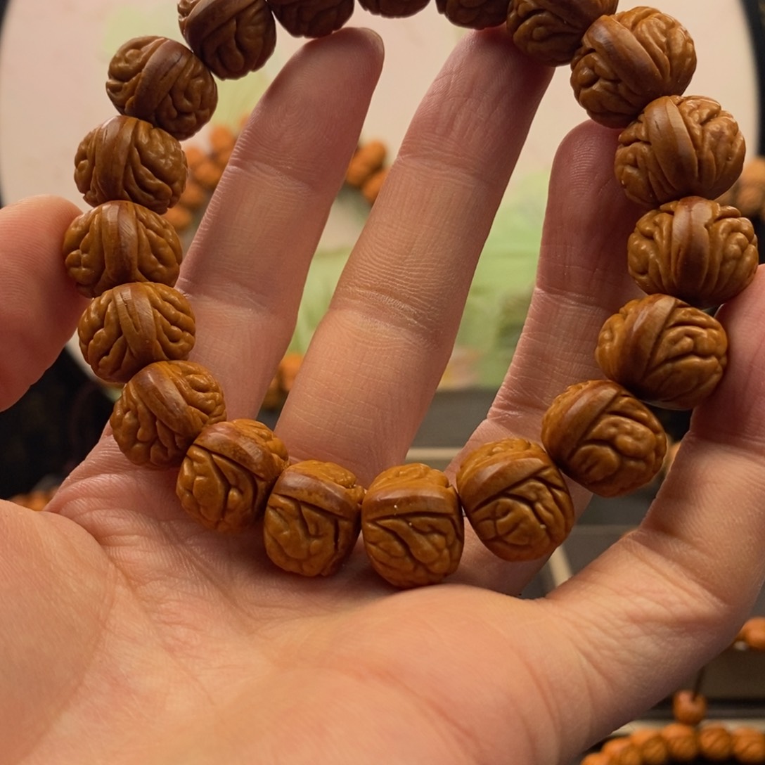 桃核手串16藏满天星