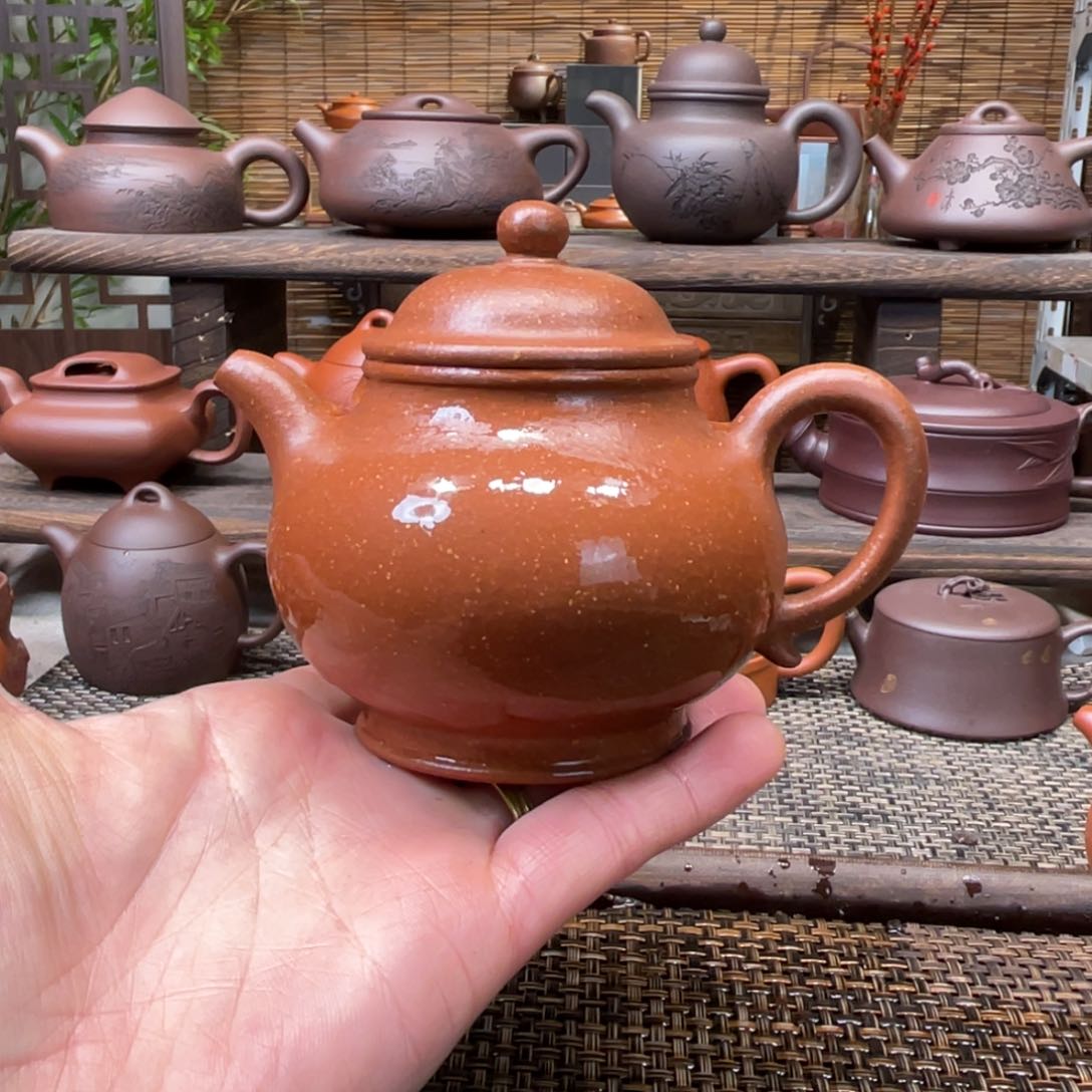 紫砂茶壶宜兴原矿紫泥手工制200