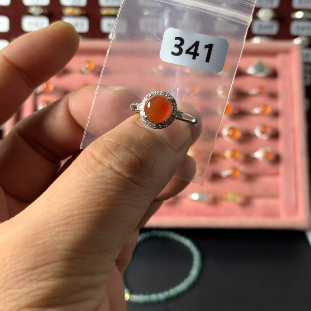 屿***翡翠银S925镶嵌戒指341