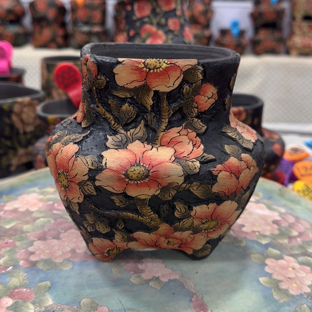 紫砂花盆精品多肉手绘花盆