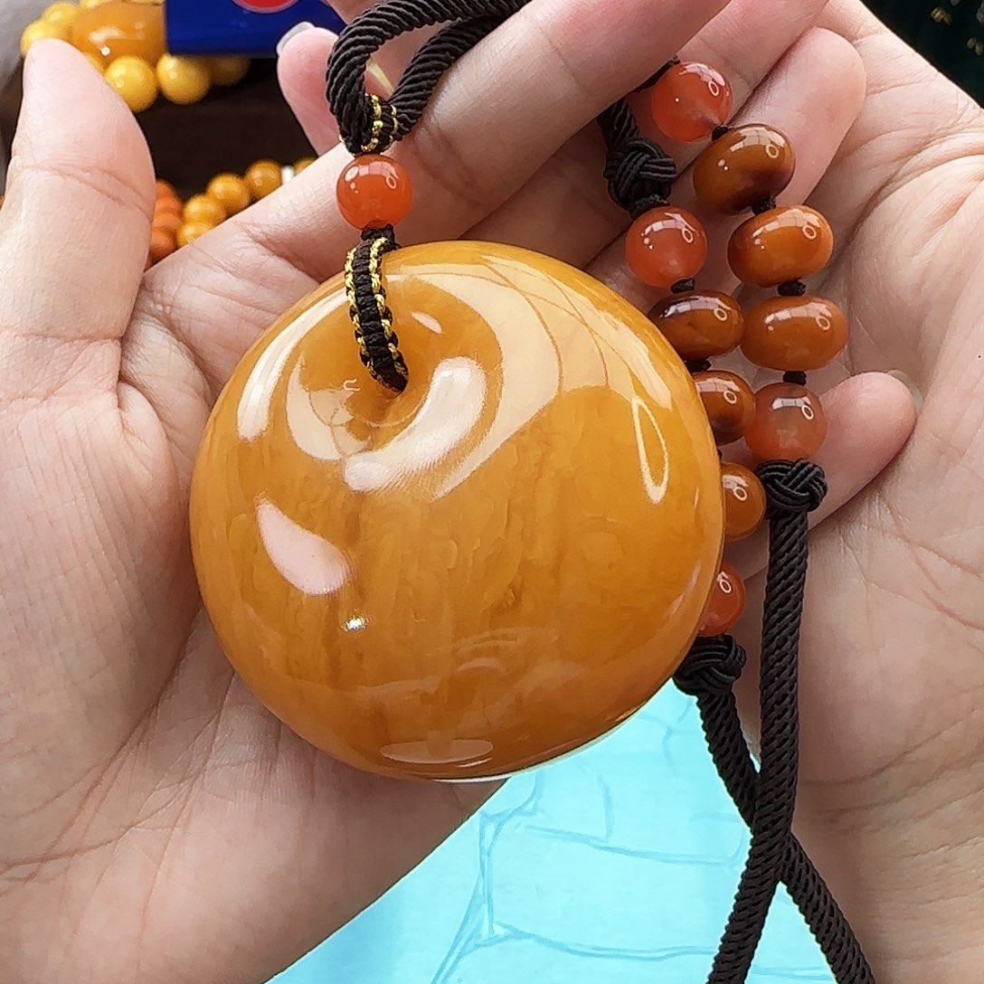 琥珀颈饰未镶嵌吊坠