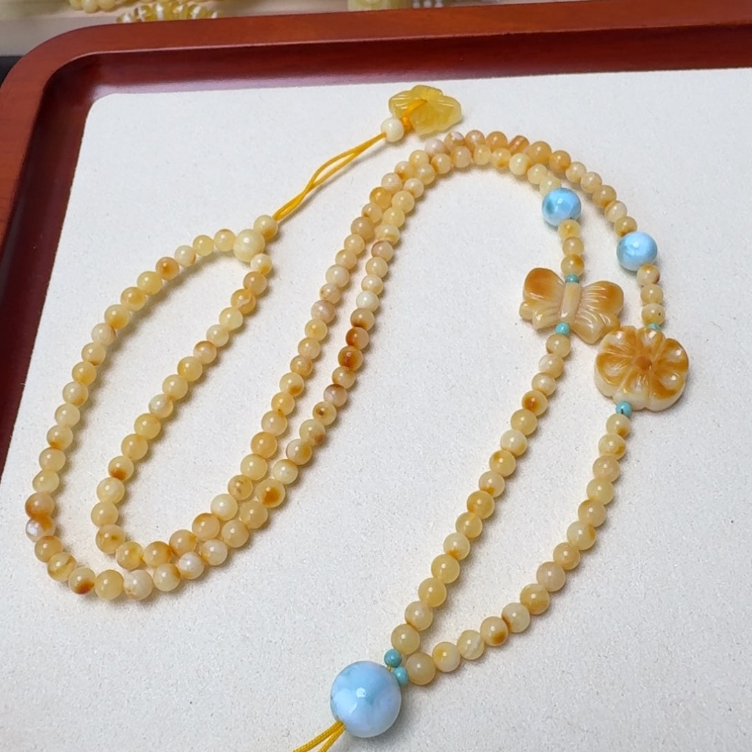 蜜蜡项链未镶嵌俄料4.2mm