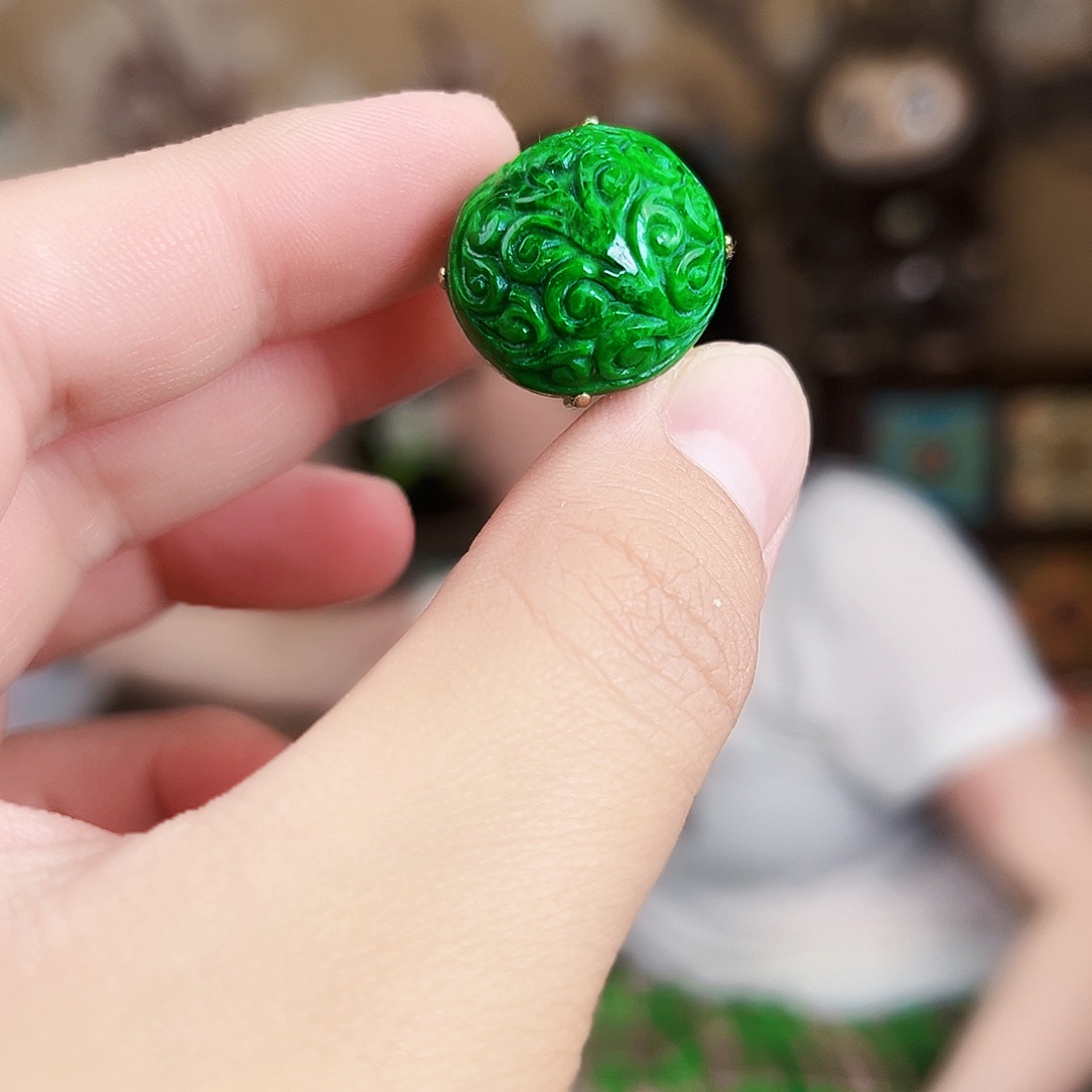 翡翠银S925镶嵌颈饰戒指