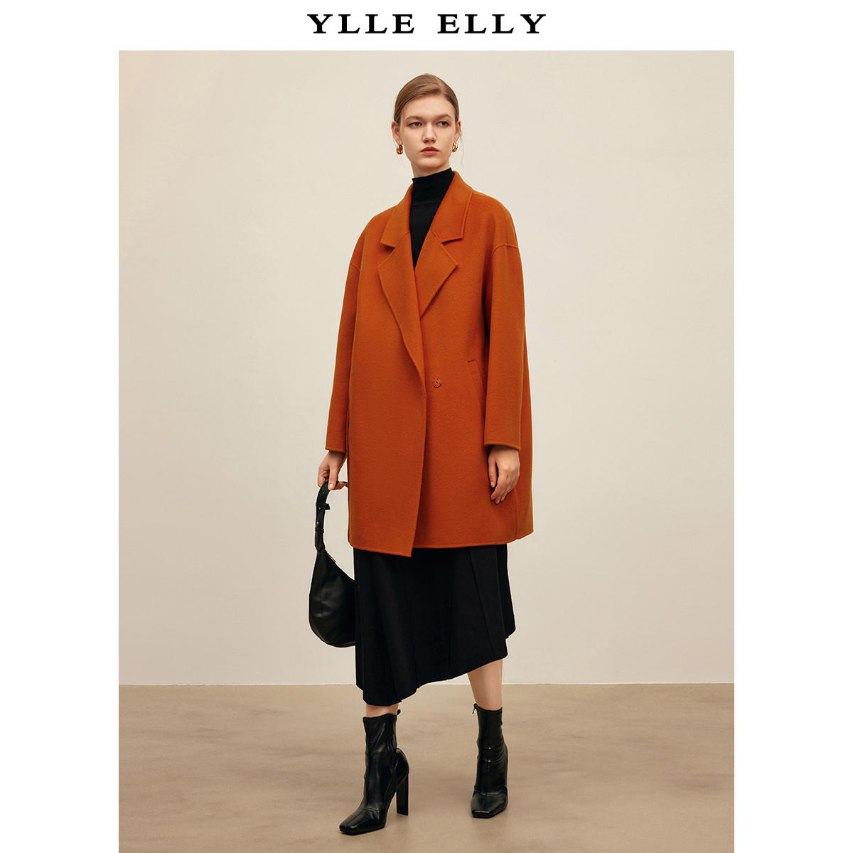 【小春子】大衣女冬季时髦气质中长款毛呢外套