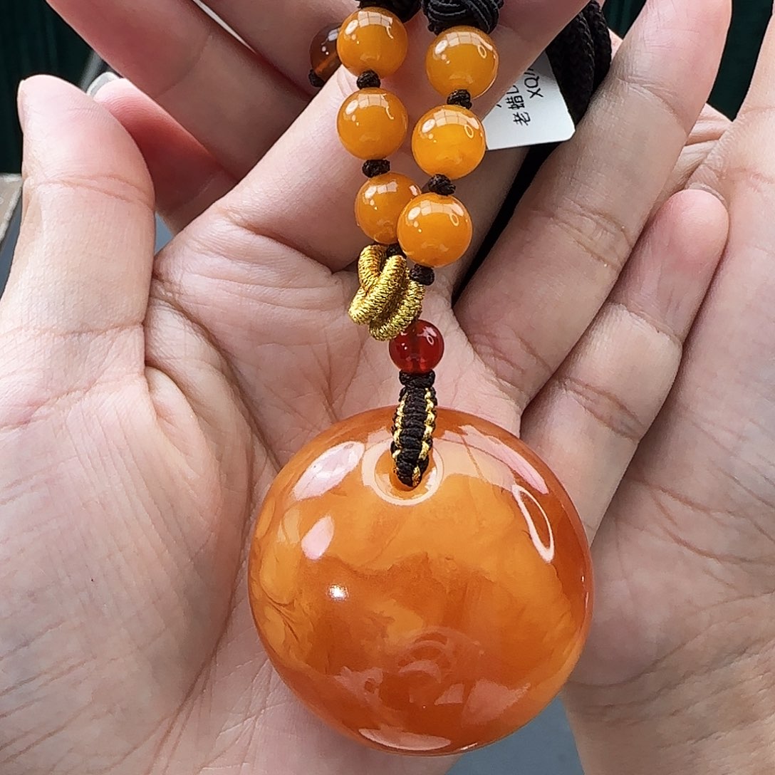 琥珀颈饰未镶嵌吊坠